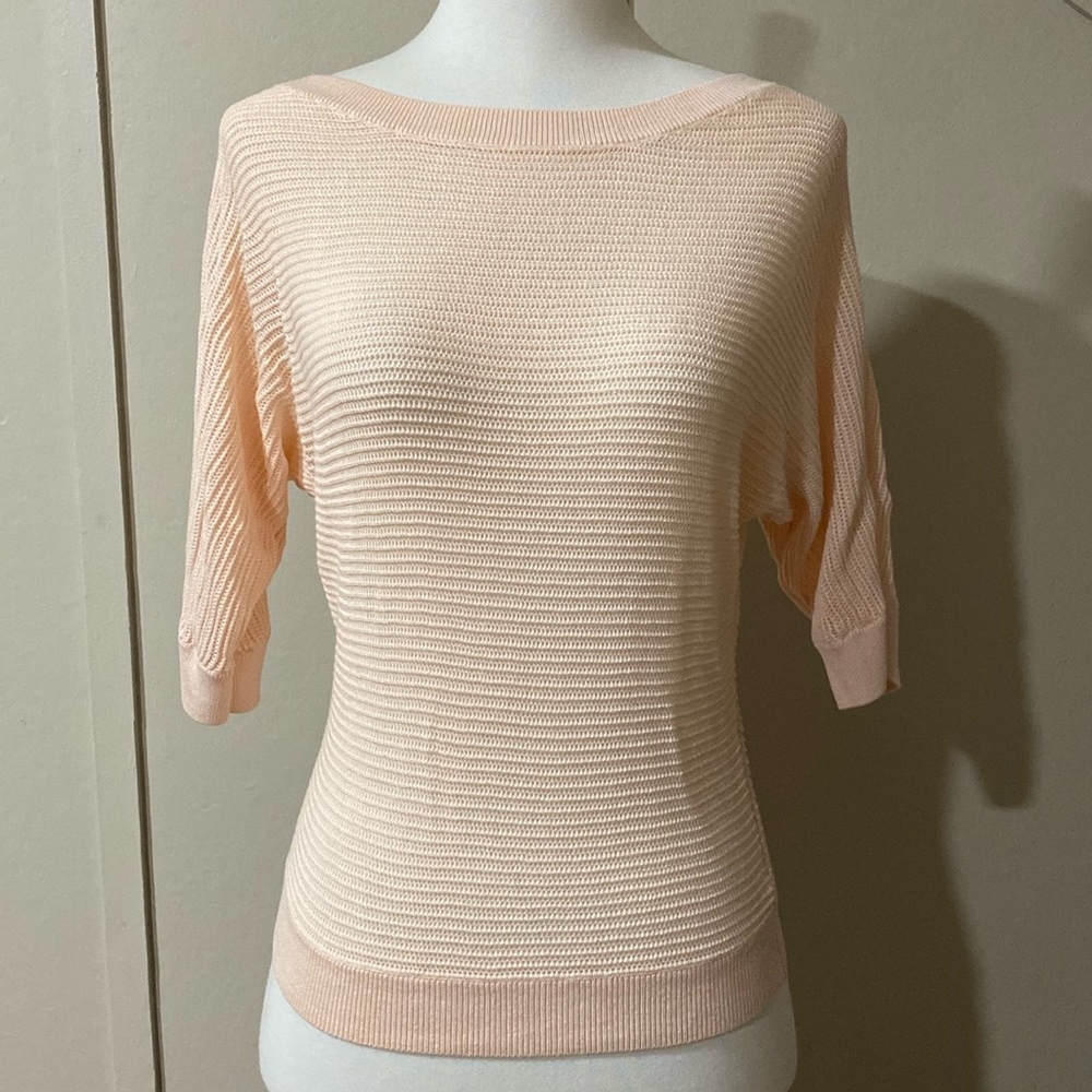 Express Light Pink Mesh Dolman Sweater, Size XS